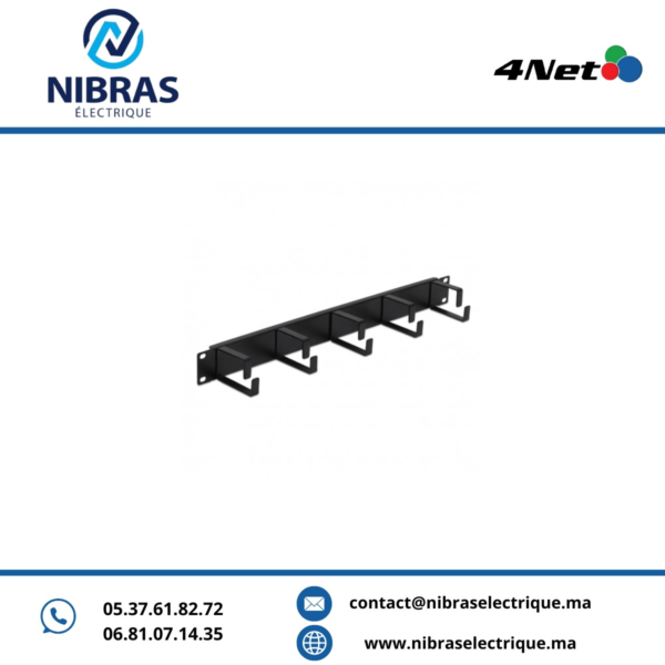 PASSE CÂBLE 19" AVEC 5 ANNEAUX EN MÉTAL