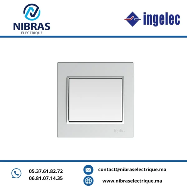 PLAQUE SIMPLE GRIS ARGENT SAFIR ingelec