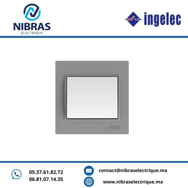 PLAQUE SIMPLE GRIS CLAIR SAFIR ingelec