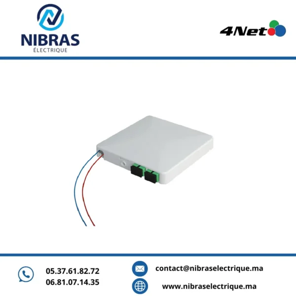 Prise Optique PTO 2 ports avec 1 port SC/APC Equipés de pigtails et connecteurs