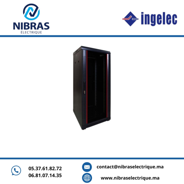 ARMOIRE 27U 19" 600*800 AVEC PORTE EN VERRE