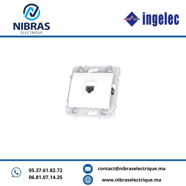 PRISE RJ45 CAT 6 UTP BLANC SAFIR INGELEC
