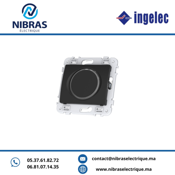 POUSSOIR ROND LUMINEUX ANTHRACITE SAFIR ingelec