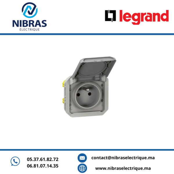 PRISE 2P +T F/B GRIS PLEXO COMPO LEG