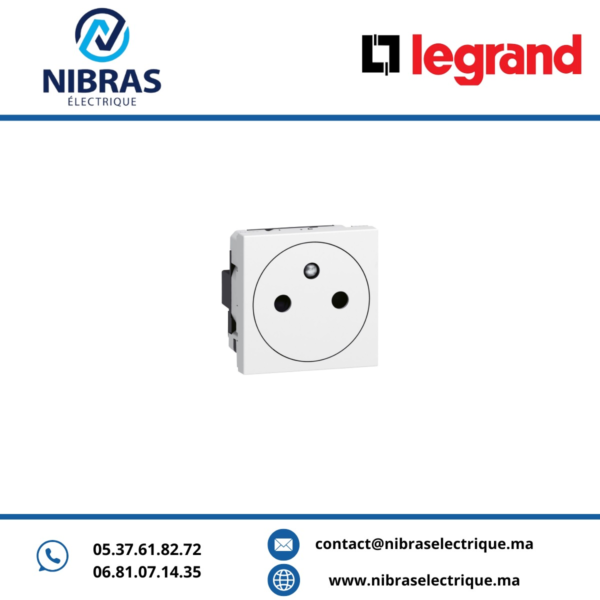 PRISE 2P +TSTD F/B AUTO 2M BLANC