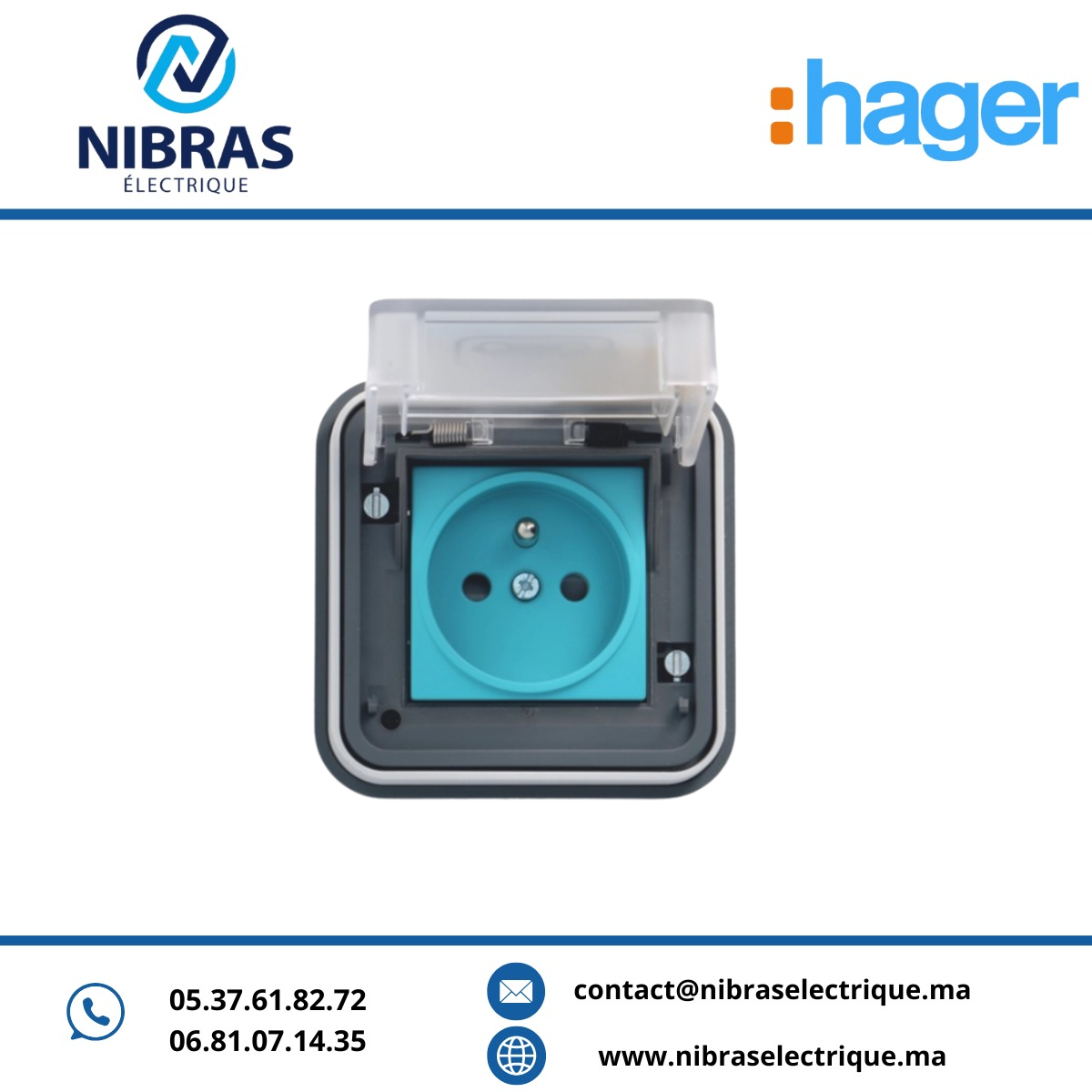 Prise de recharge pour véhicule électrique Hager Witty IP55 Gris